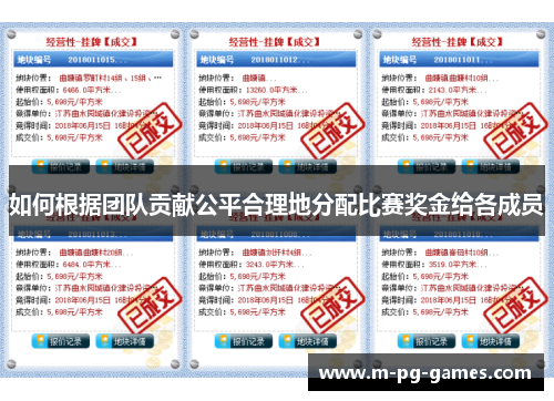 如何根据团队贡献公平合理地分配比赛奖金给各成员