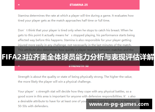 FIFA23拉齐奥全体球员能力分析与表现评估详解