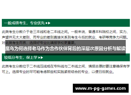 魔鸟为何选择老马作为合作伙伴背后的深层次原因分析与解读